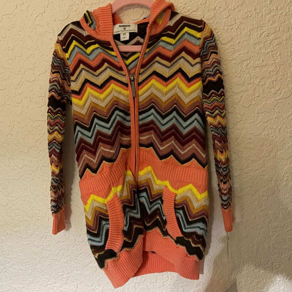 Missoni Child’s Multicolor Zigzag Knit Zip Cardigan